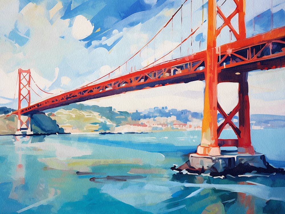 Lisbon Bridge Painting