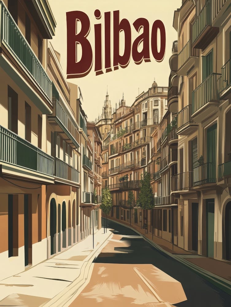 Aihrgdesign A Classic 1960s Travel Poster For Bilbao