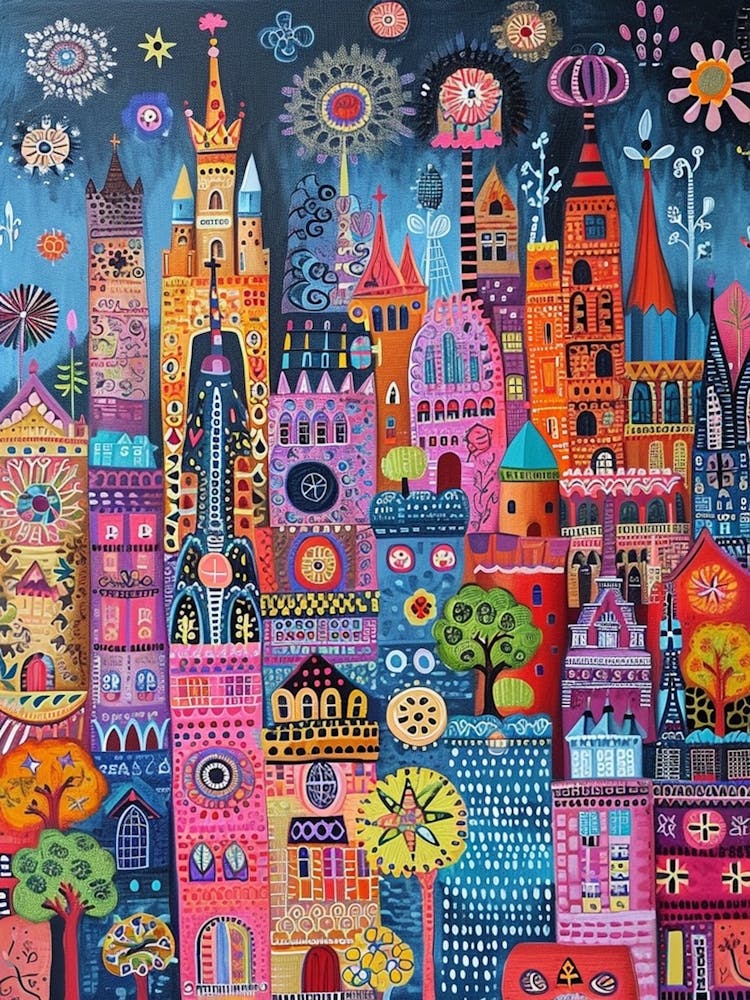 Kitsch Colourful Cityscape Patterns 3
