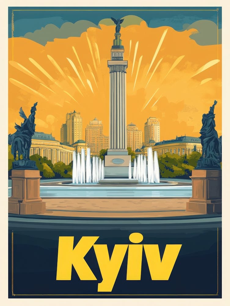 Aihrgdesign A Retro Travel Poster For Kyiv