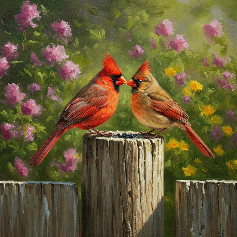 Couple Of Cardinals in love