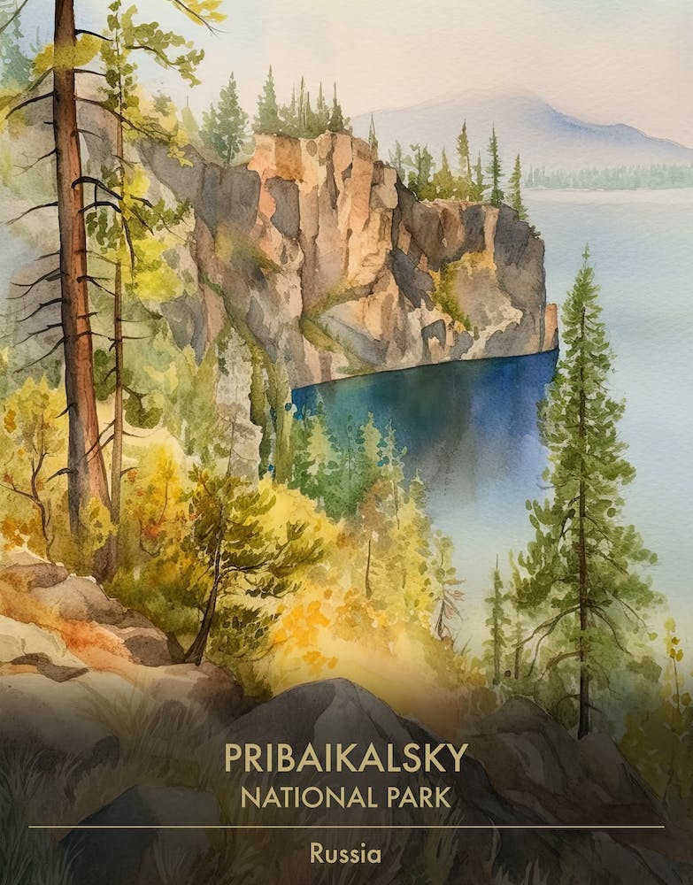 Pribaikalsky National Park Russia Watercolour 3