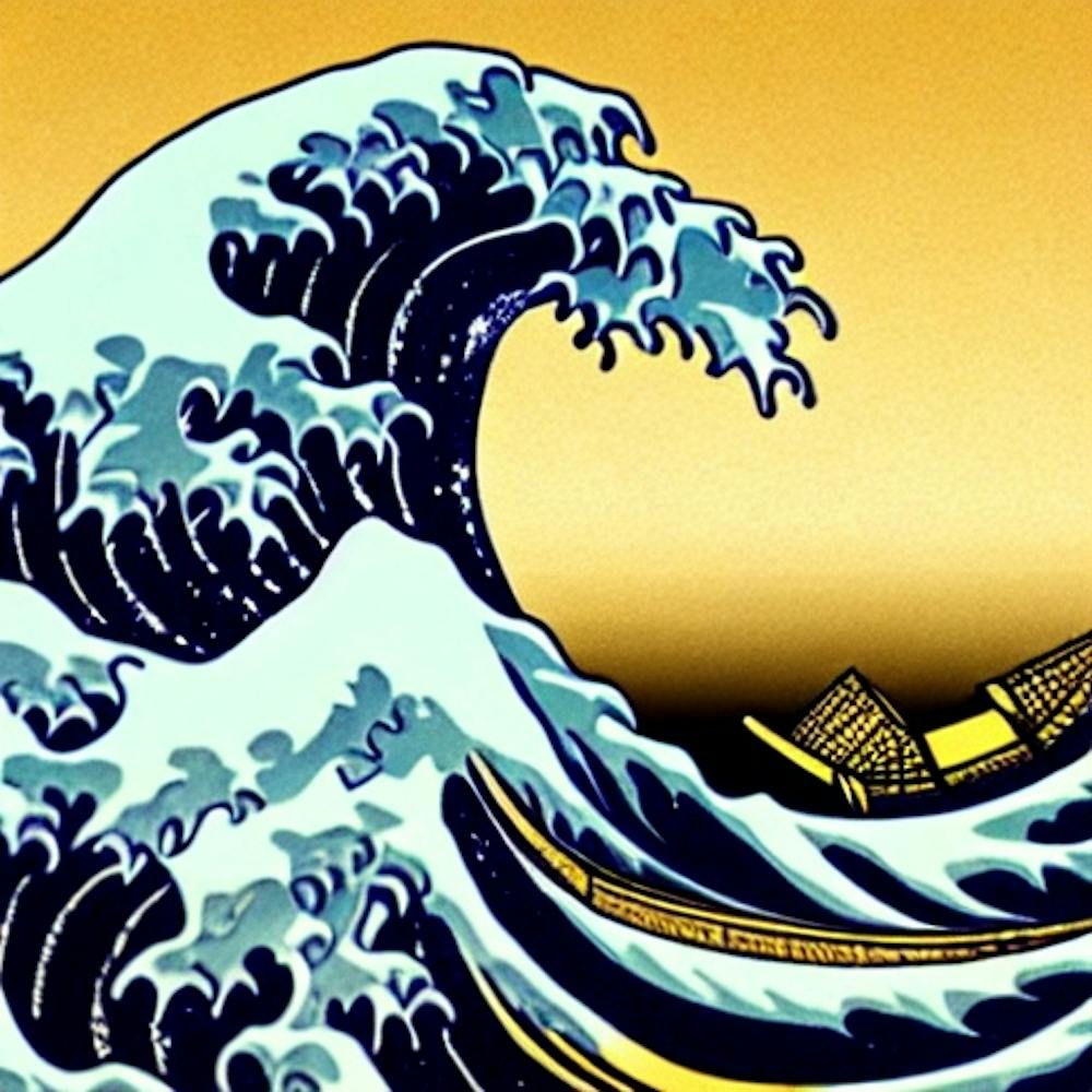 Sunrise of The Great Wave off Kanagawa