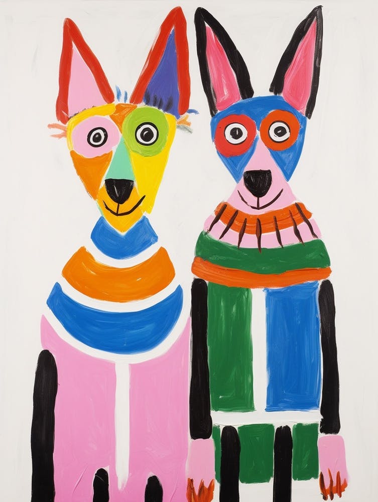 Colourful Kids Animal Art Jackal 1