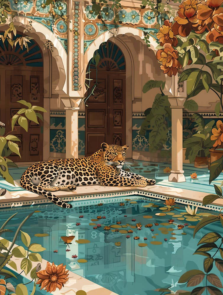 Leopard In The Pool 1