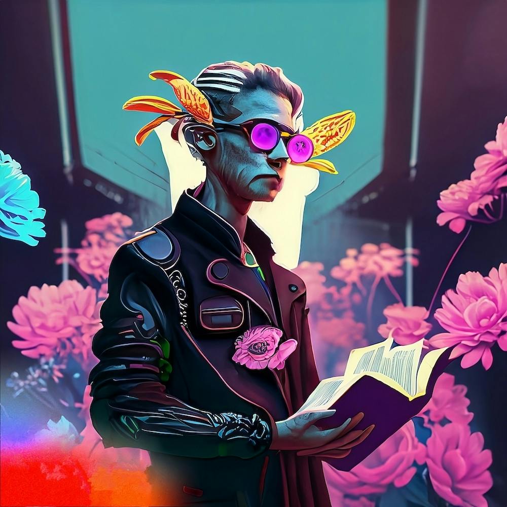 Man With Glasses And Flowers