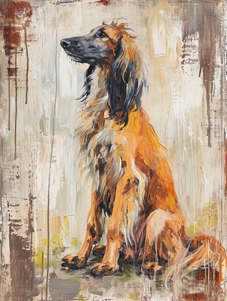 Afghan Hound Acrylic Painting 3