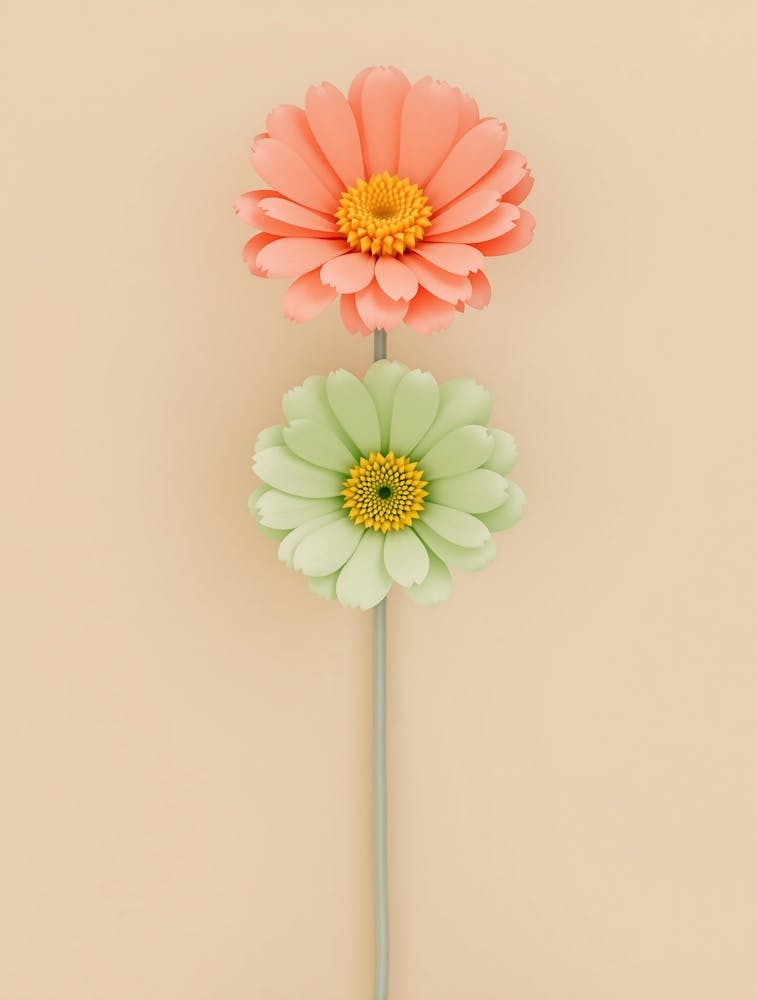 Minimalist Floral Line Art in Earthy Tones