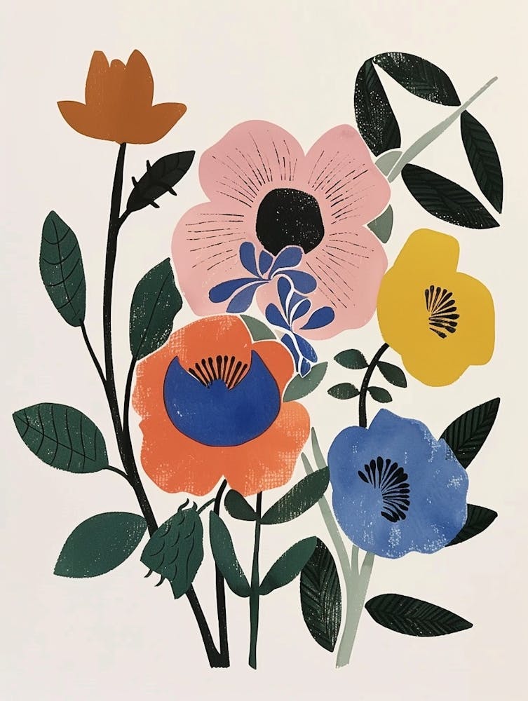 Painted Florals Rose 5