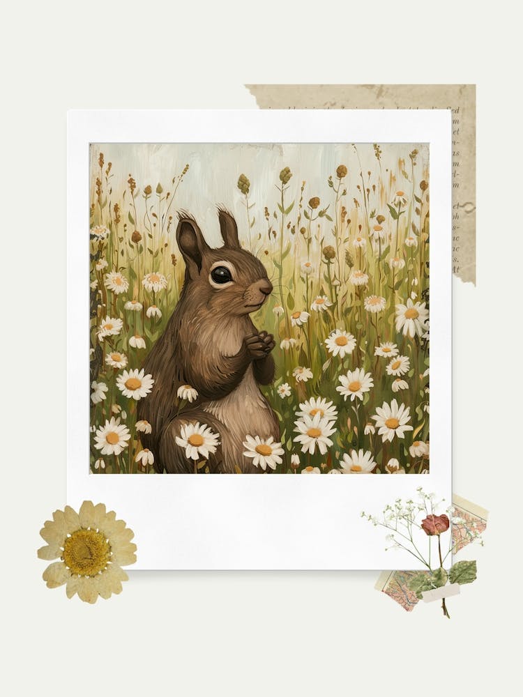 Scrapbook Squirrel Fairycore Painting 3