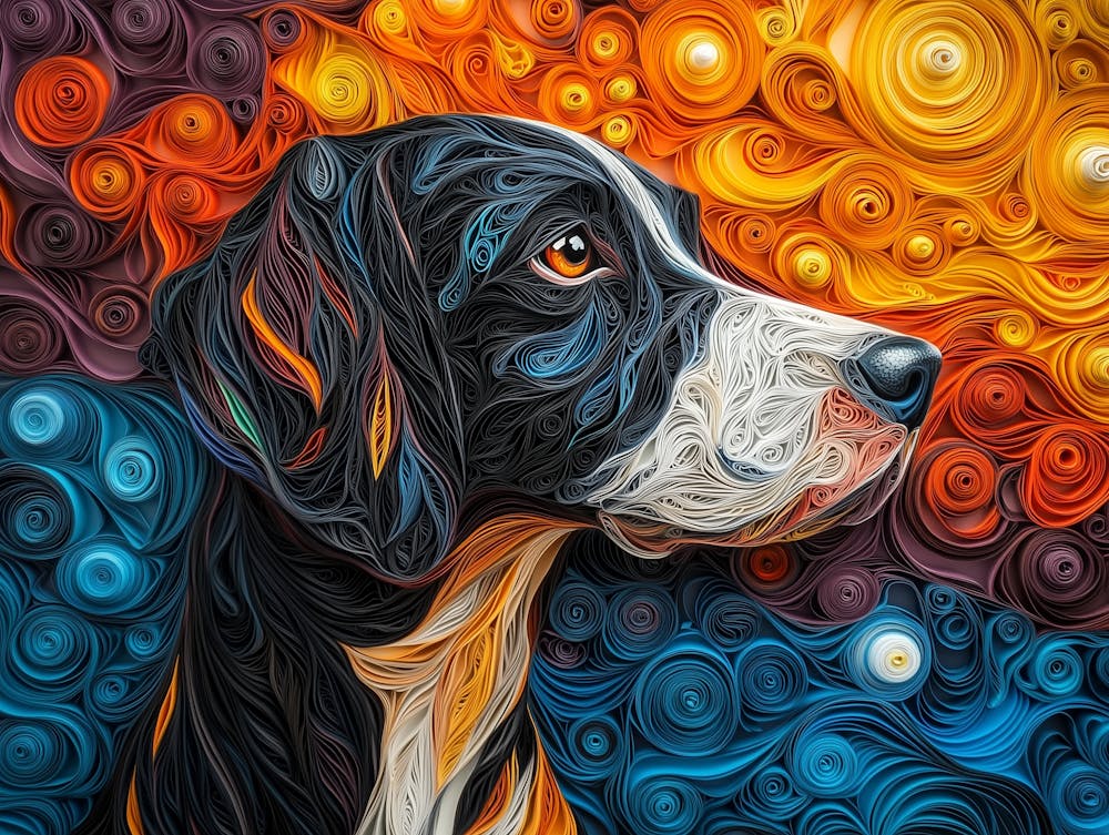German Shorthaired Pointer Paper Quilling Dog Portrait