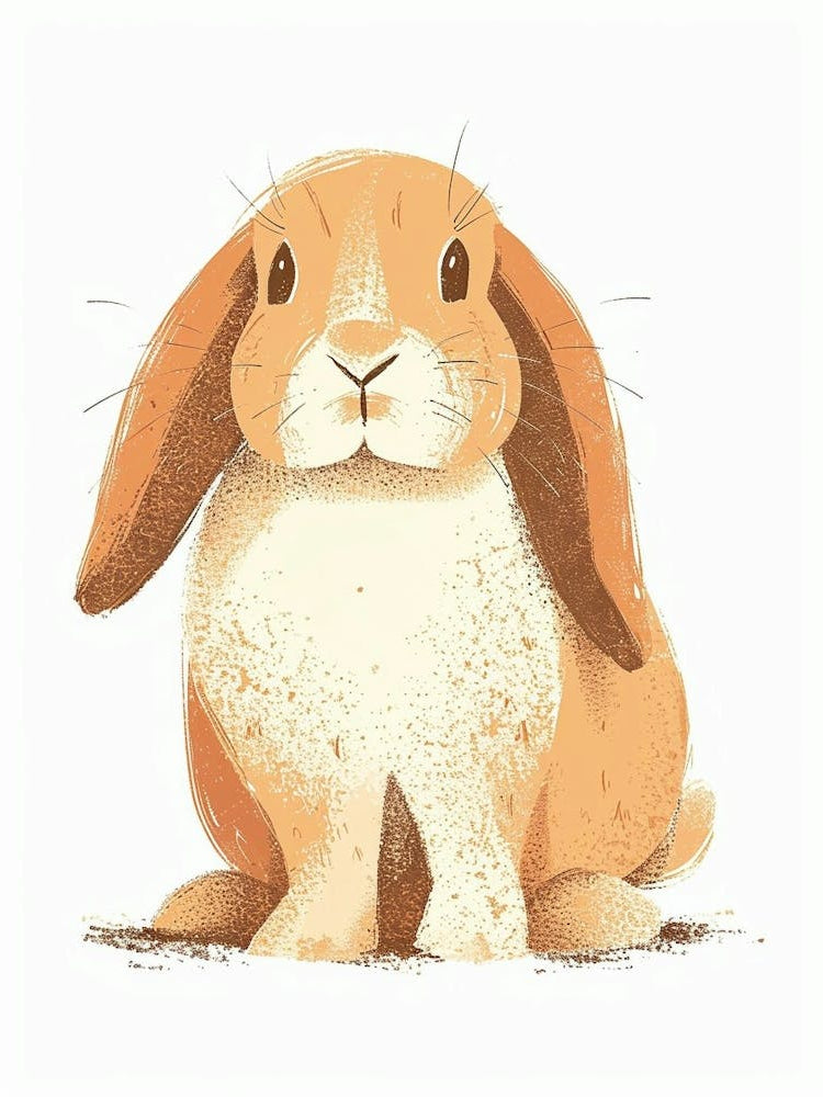 English Lop Rabbit Nursery Illustration 2