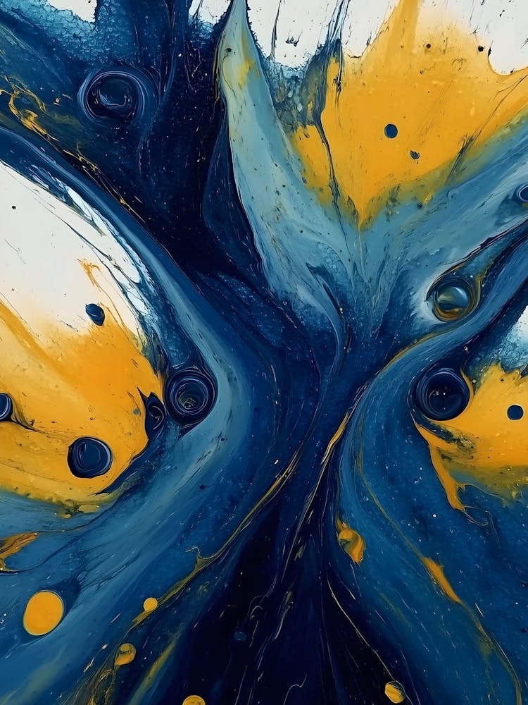 Blue And Yellow Abstract Painting 2