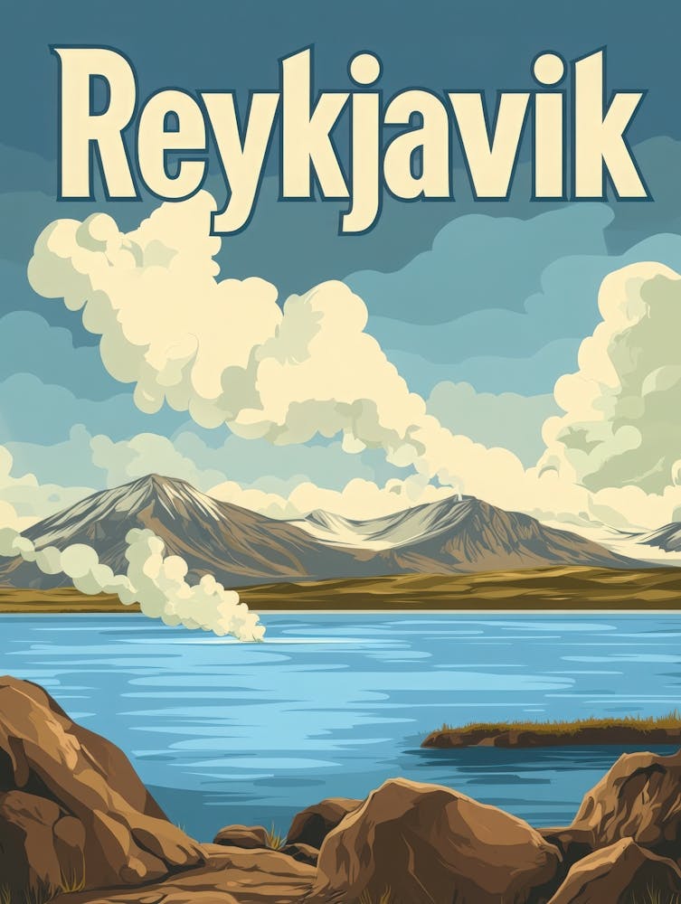 Aihrgdesign A Retro Travel Poster For Reykjavik Featuring The C89158bf E006 415d A98a 901c6cfa3eab 2