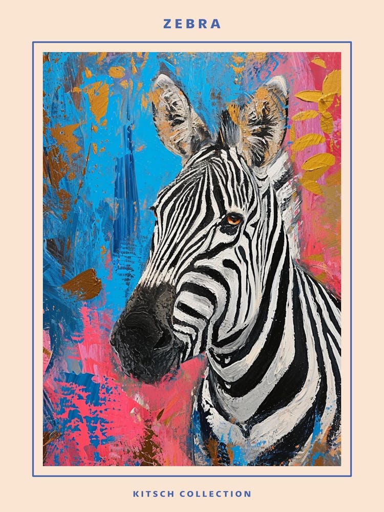 Zebra Brushstrokes Poster 3