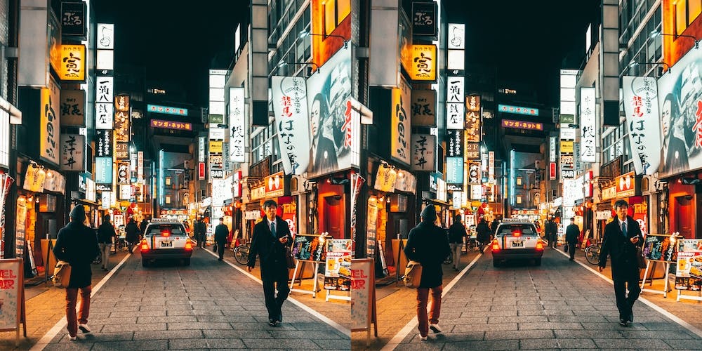 Shimmering Neon Lights Of Shibuya