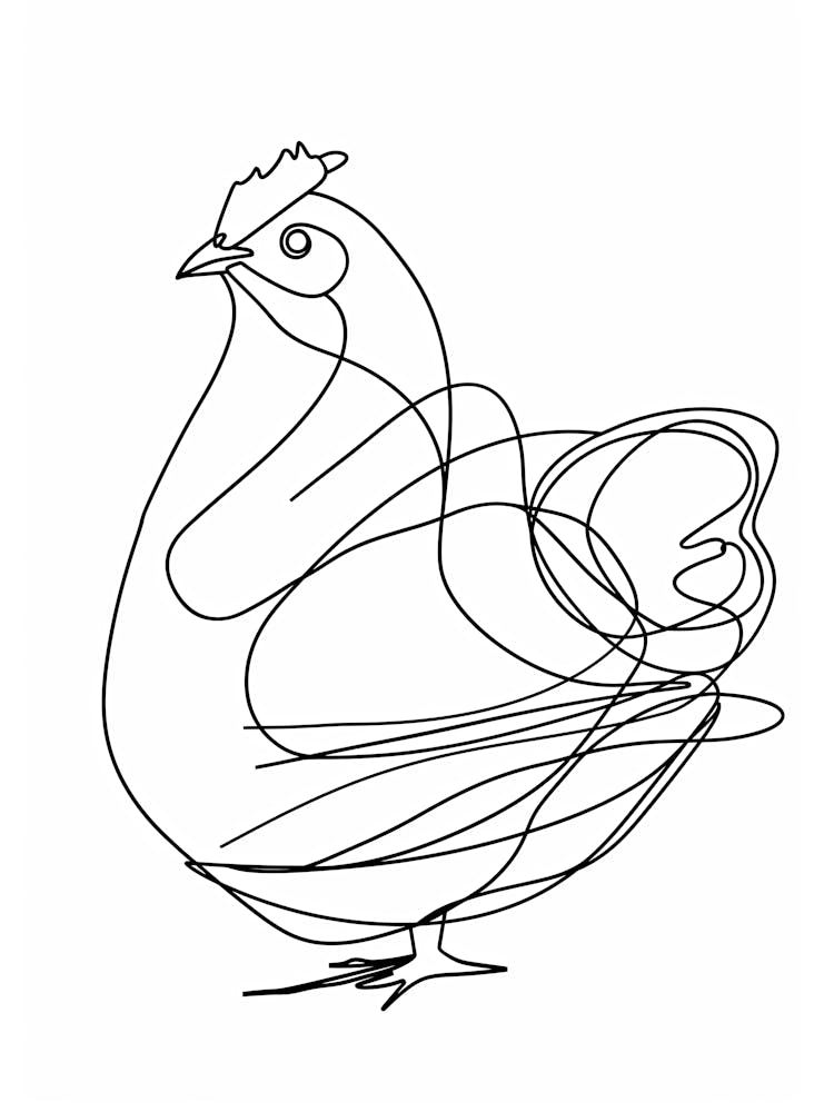 Rooster animal lines art