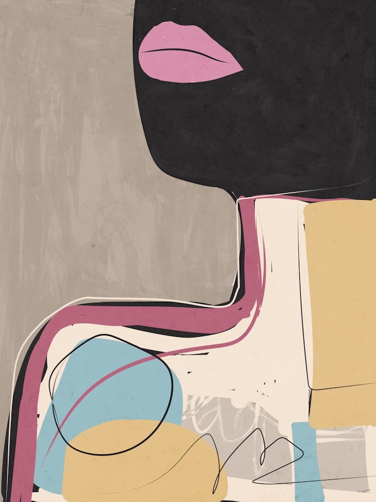 Jeune Femme Fashion aux Lèvres Roses