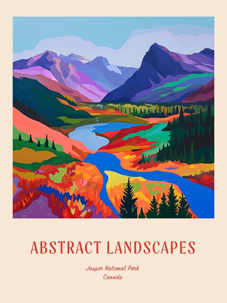 Abstrait Coloré Jasper National Park Canada 5 Affiche