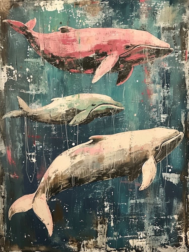 Whimsical Whales Brushstrokes 3