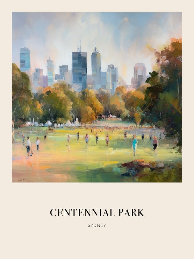 Centennial Park Sydney Australia 2 Vintage Cezanne Inspired Poster
