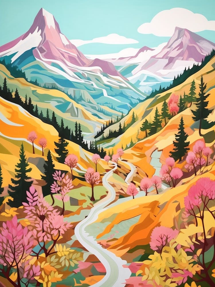 Haute Route France Switzerland 3 Hike Illustration