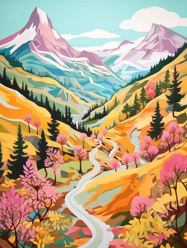 Haute Route France Switzerland 3 Hike Illustration