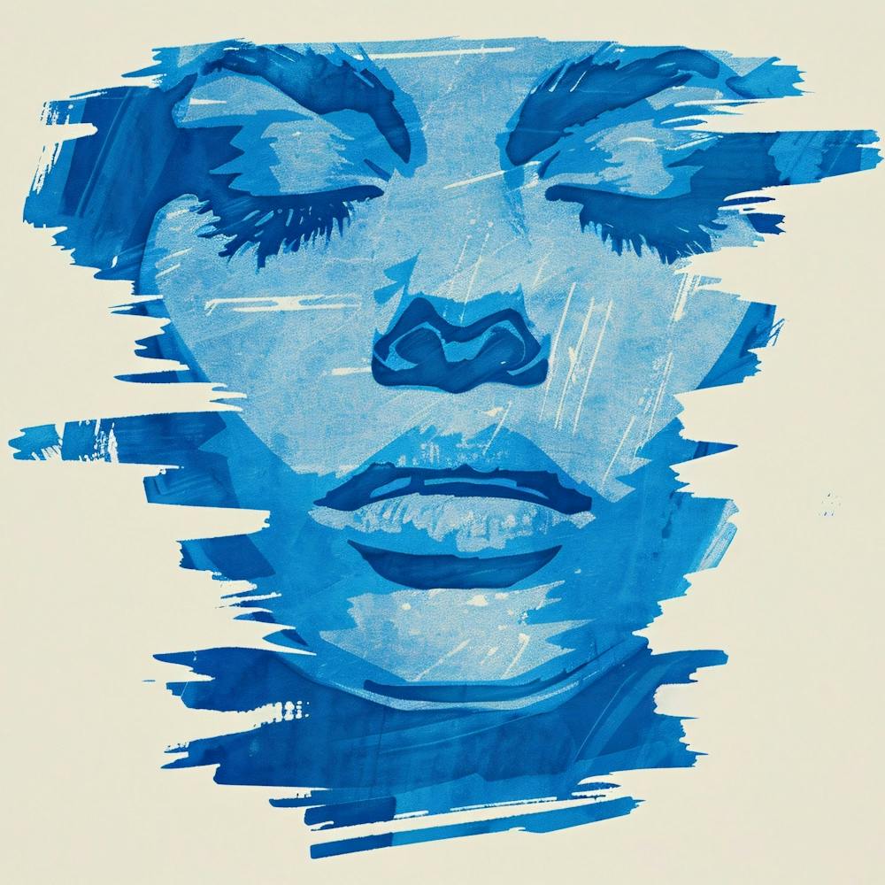 Blue Portrait Of A Woman 1