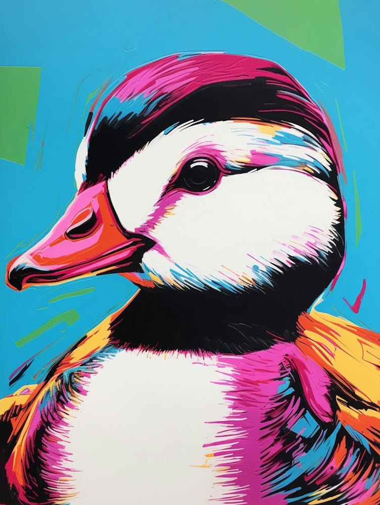 Andy Warhol Style Bird Bufflehead 4
