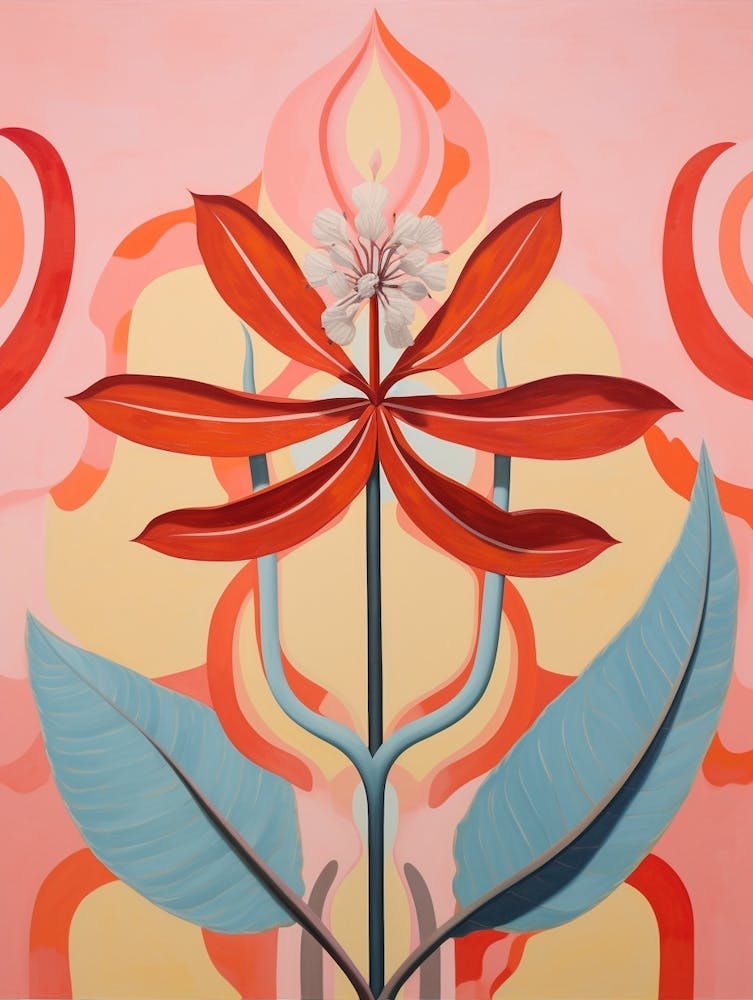 Kangaroo Paw 2 Hilma Af Klint Inspired Pastel Flower Painting