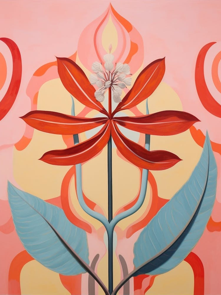 Kangaroo Paw 2 Hilma Af Klint Inspired Pastel Flower Painting