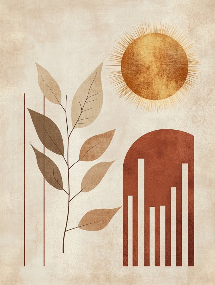 Sun And Leaves Canvas Print 8