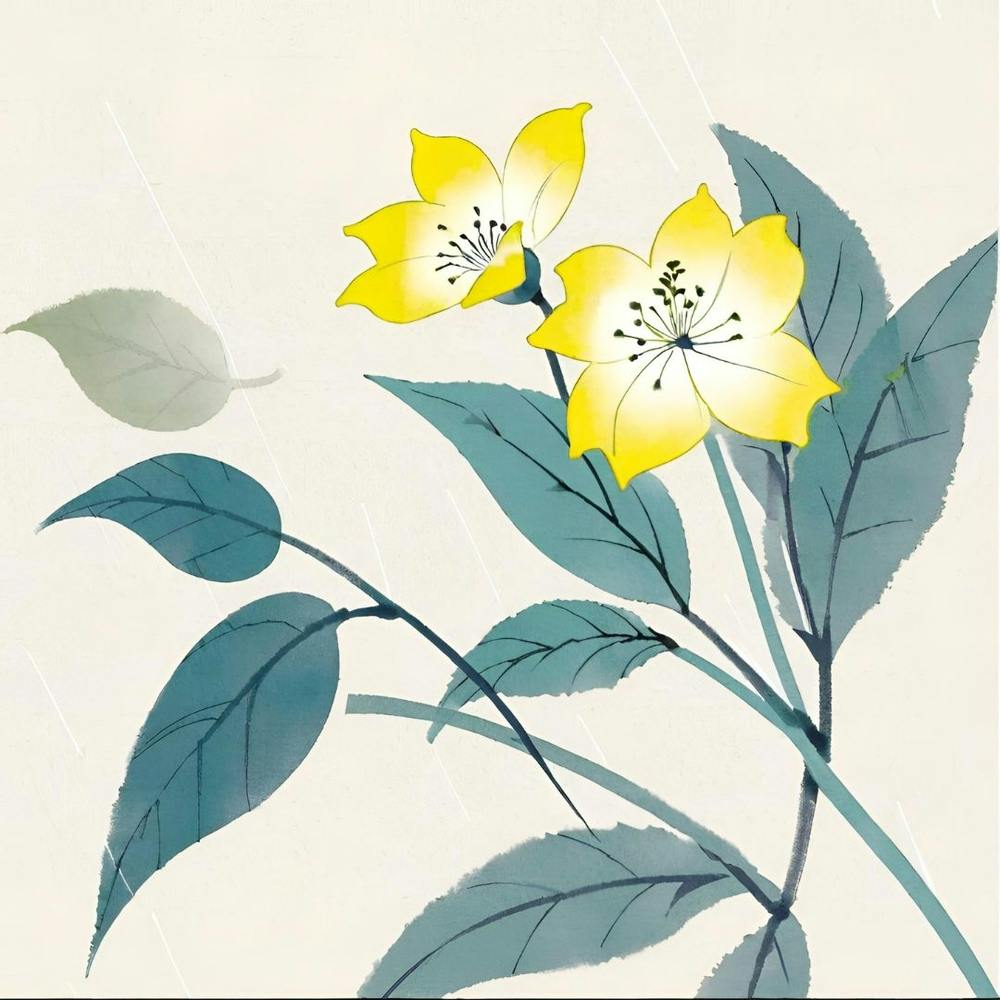 Yellow Flowers In The Rain