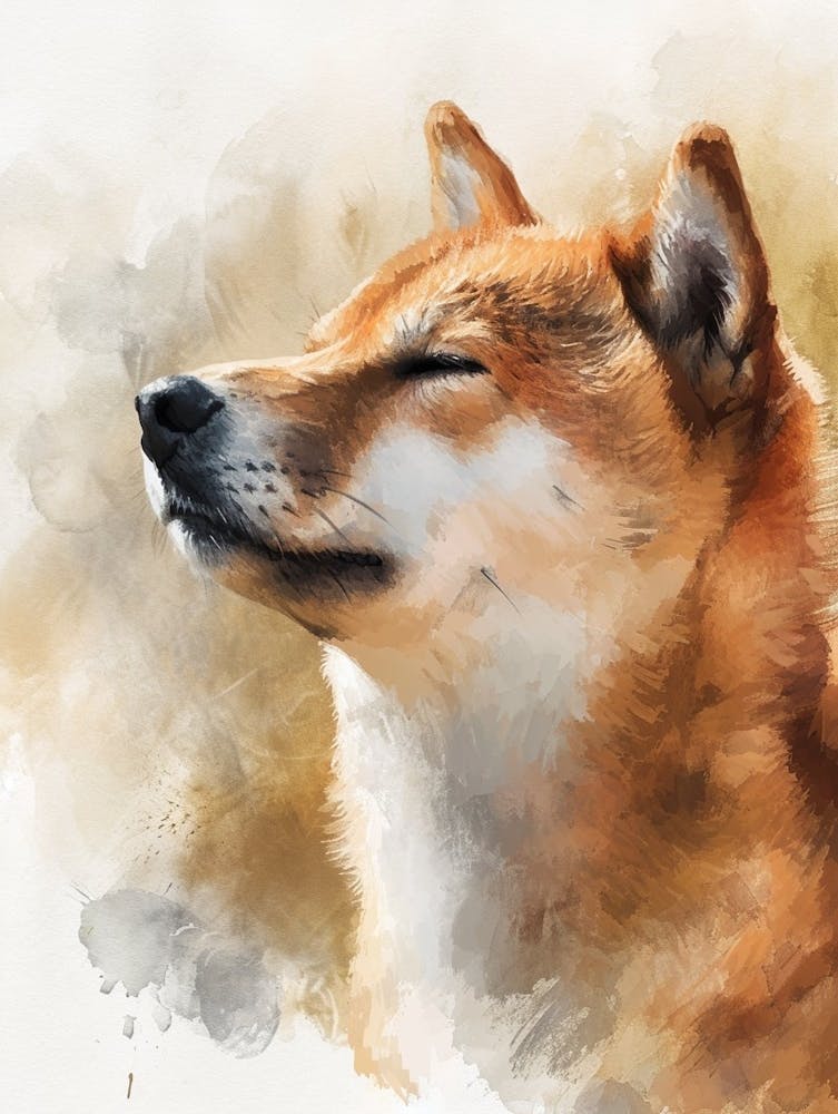 Shiba Inu Watercolor Painting 2
