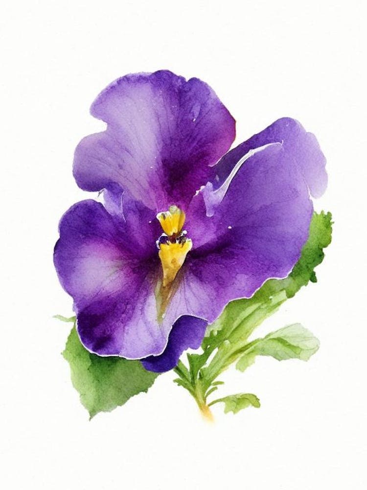 Pansy Wildflower Watercolour 2
