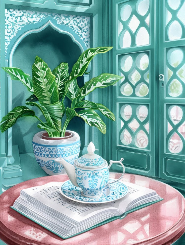 Teapot And Book