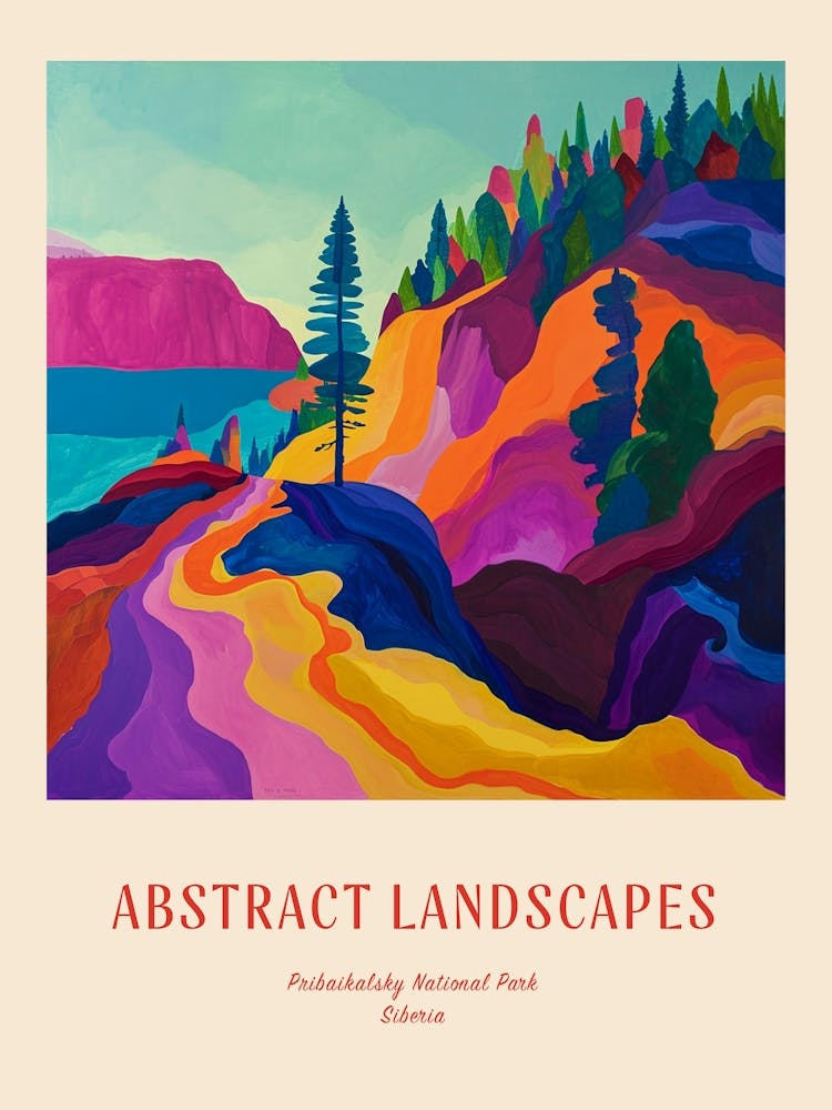 Colourful Abstract Pribaikalsky National Park Siberia 3 Poster