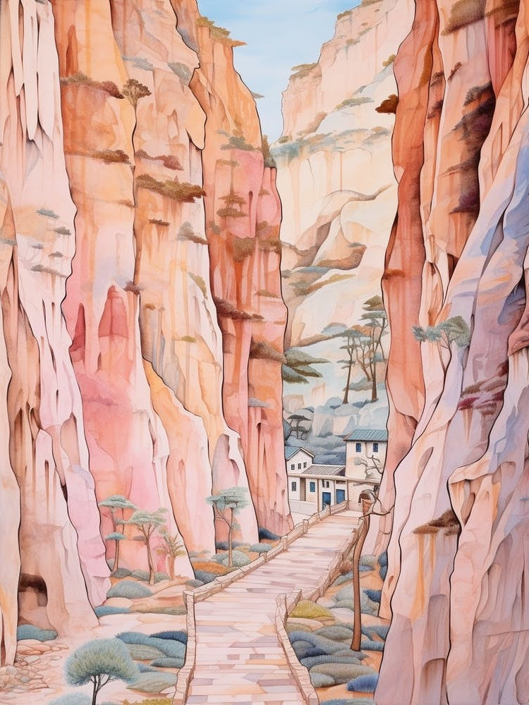 El Caminito Del Rey Spain 2 Hike Illustration