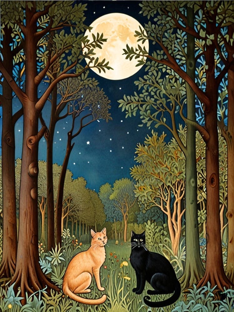 William Morris Cats In The Woods