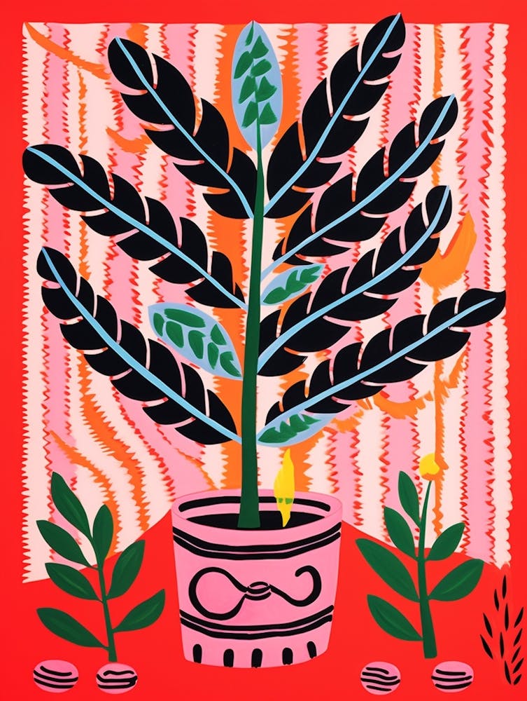 Pink And Red Plant Illustration Zz Plant Zamicro 5