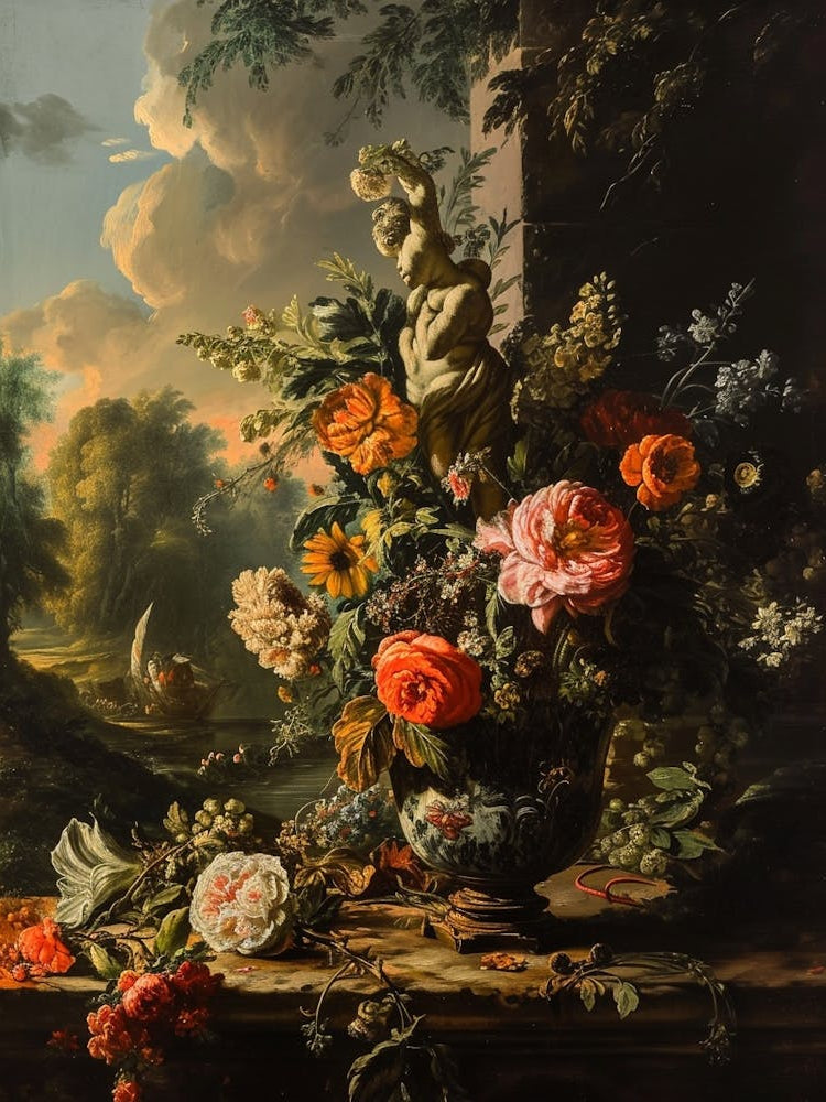 Baroque Floral Still Life Statice 2