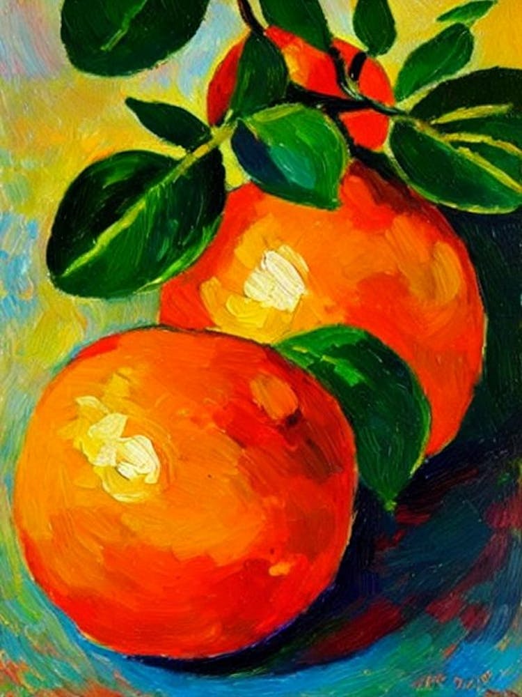 Grapefruit Lebendiges Matisse-inspiriertes Fruchtgemälde