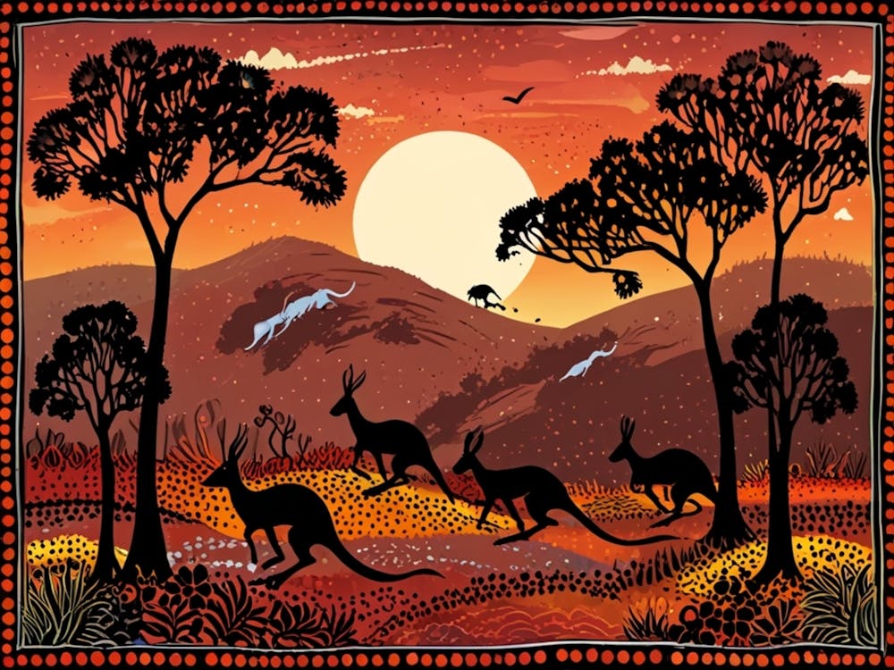 Default Australian Aboriginal Dot Painting Style Art Landscape 0 (2)