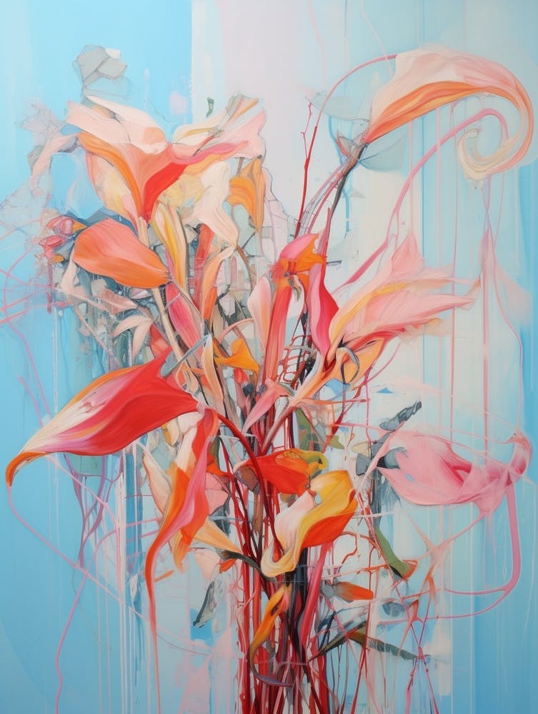 Abstract Flower Painting Heliconia 2