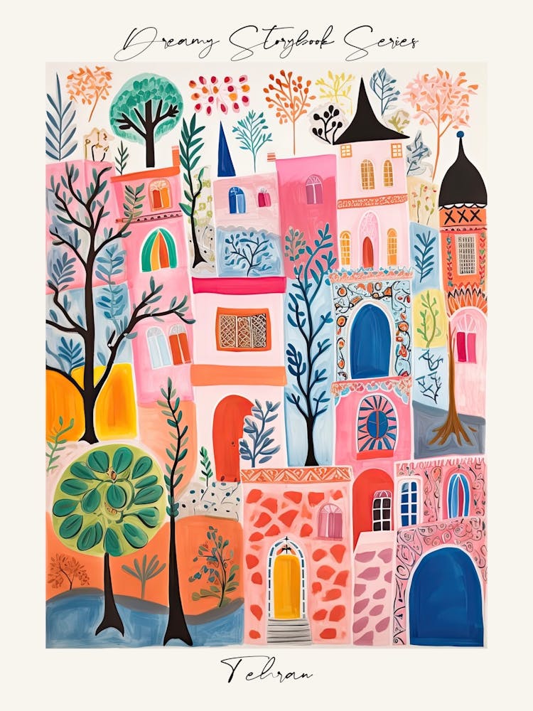 Poster von Teheran, Verträumte Märchenbuchillustration 2