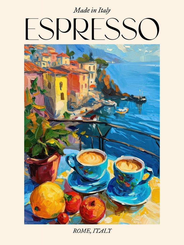 Rome Espresso Made In Italy 3 Poster