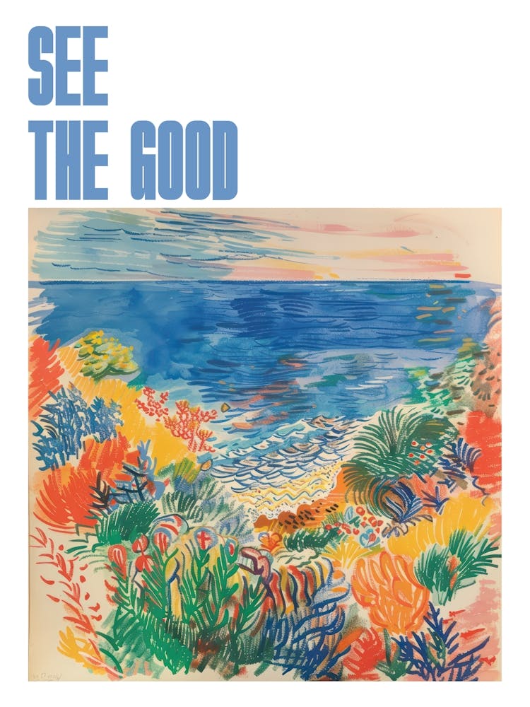 See The Good Poster Seaside Doodle Matisse Style 5