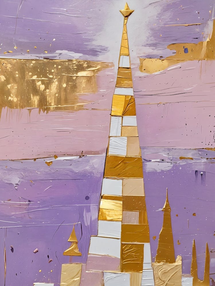 Gold und Lila Turm Nr. 4