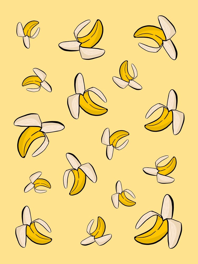 Bananas On Yellow Background