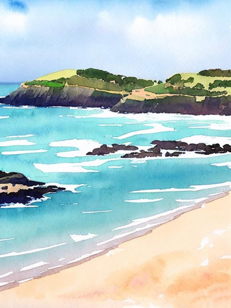 Porthminster Beach, Cornwall Watercolour